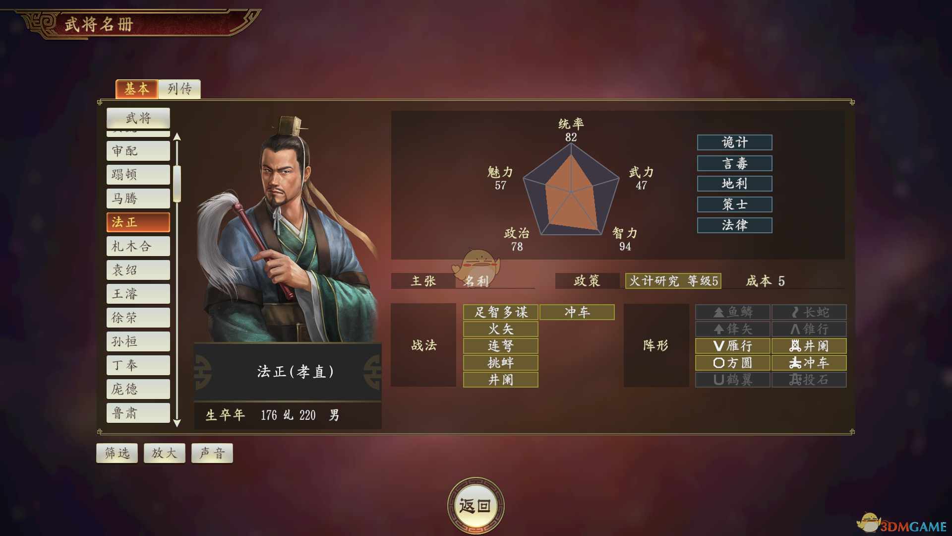 《三国志14》法正武将点评