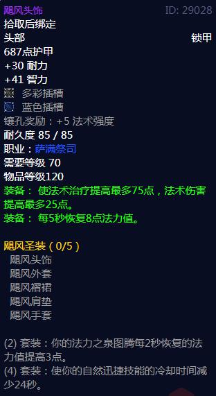 《魔兽世界》飓风圣装属性介绍